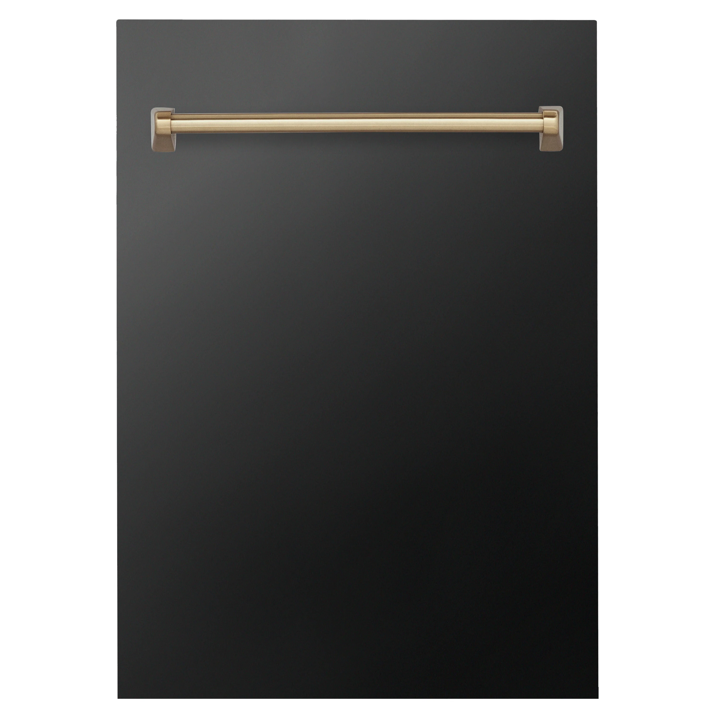 ZLINE Autograph Edition 18 in. Tallac Dishwasher Panel in Black Stainless Steel with Champagne Bronze Handle (DPVZ-BS-18-CB)