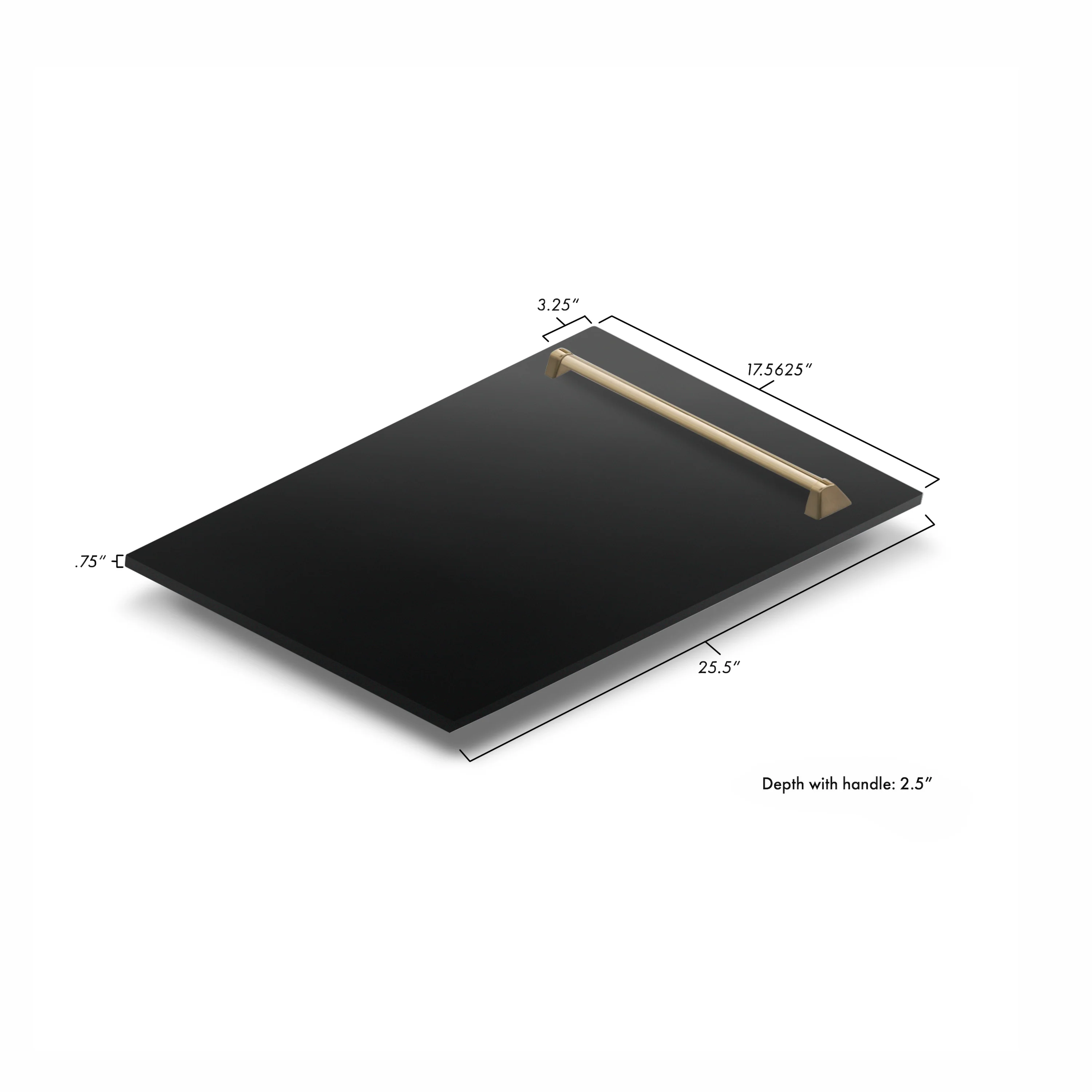 ZLINE Autograph Edition 18 in. Tallac Dishwasher Panel in Black Stainless Steel with Champagne Bronze Handle (DPVZ-BS-18-CB) - Image 5
