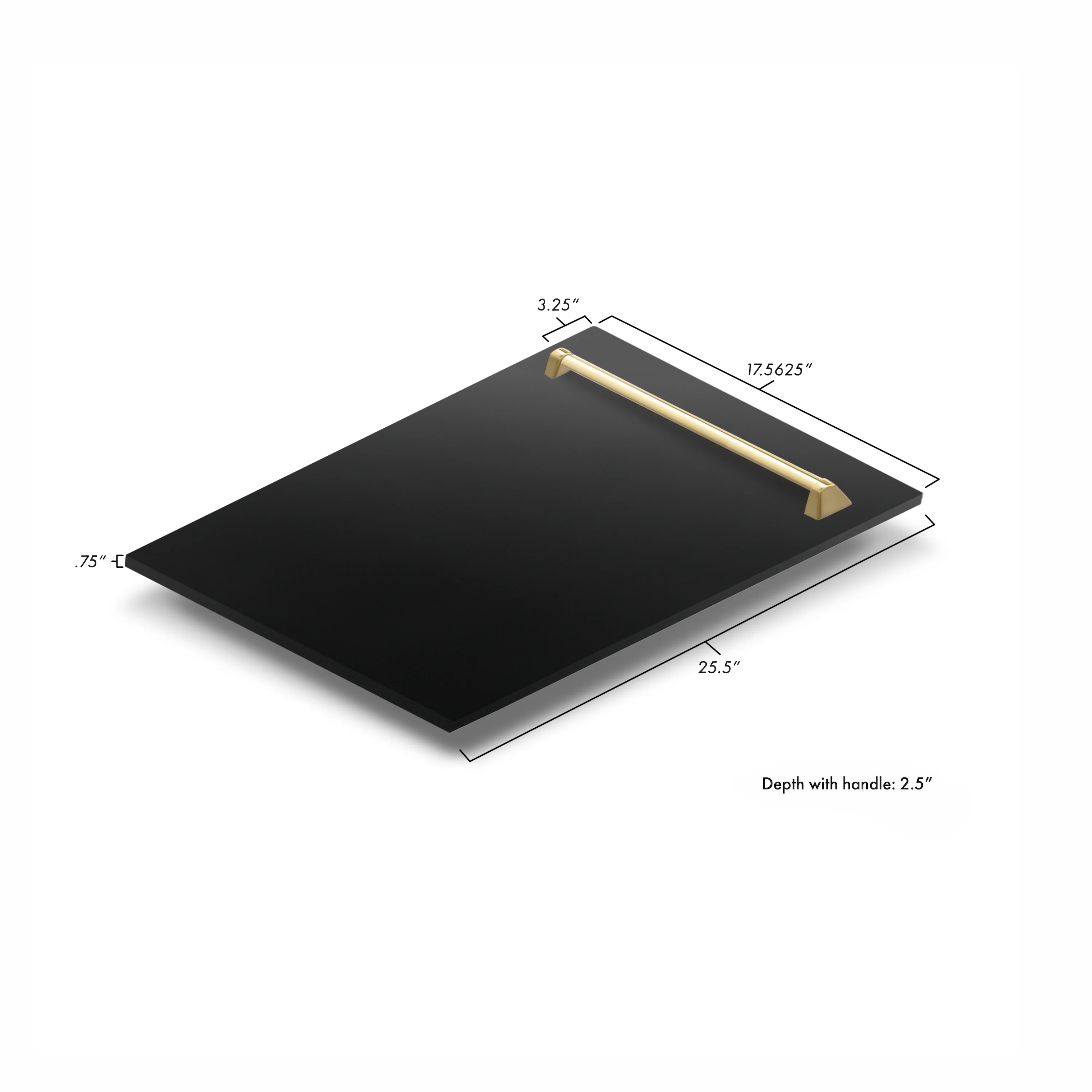 ZLINE Autograph Edition 18 in. Tallac Dishwasher Panel in Black Stainless Steel with Gold Handle (DPVZ-BS-18-G) - Image 5