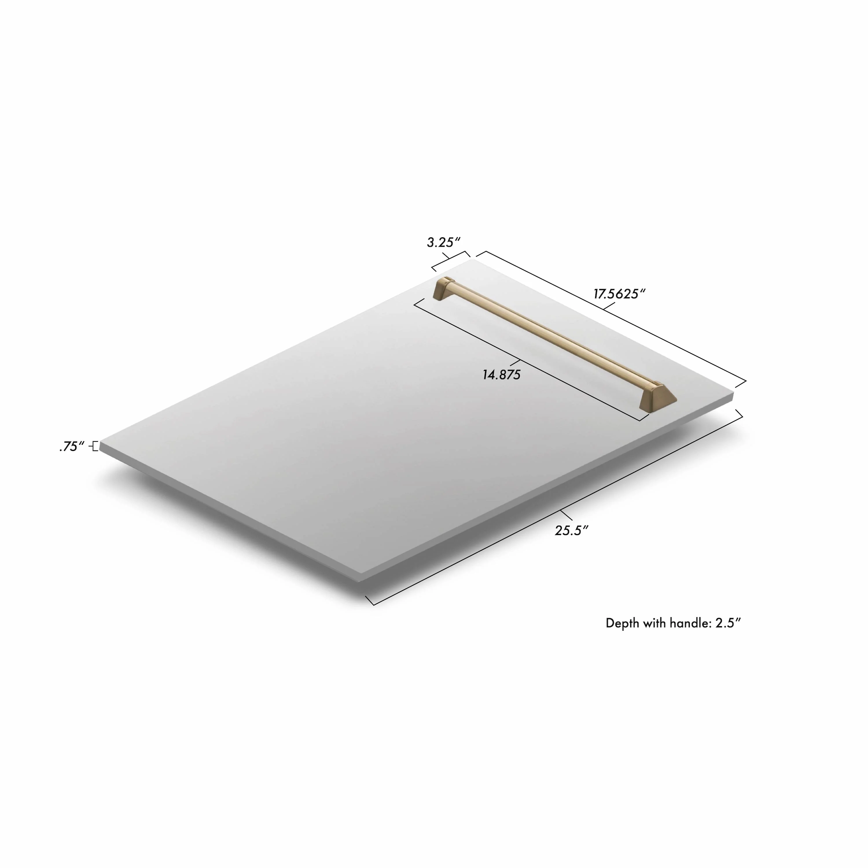 ZLINE Autograph Edition 18 in. Tallac Dishwasher Panel in Stainless Steel with Champagne Bronze Handle (DPVZ-304-18-CB) - Image 6