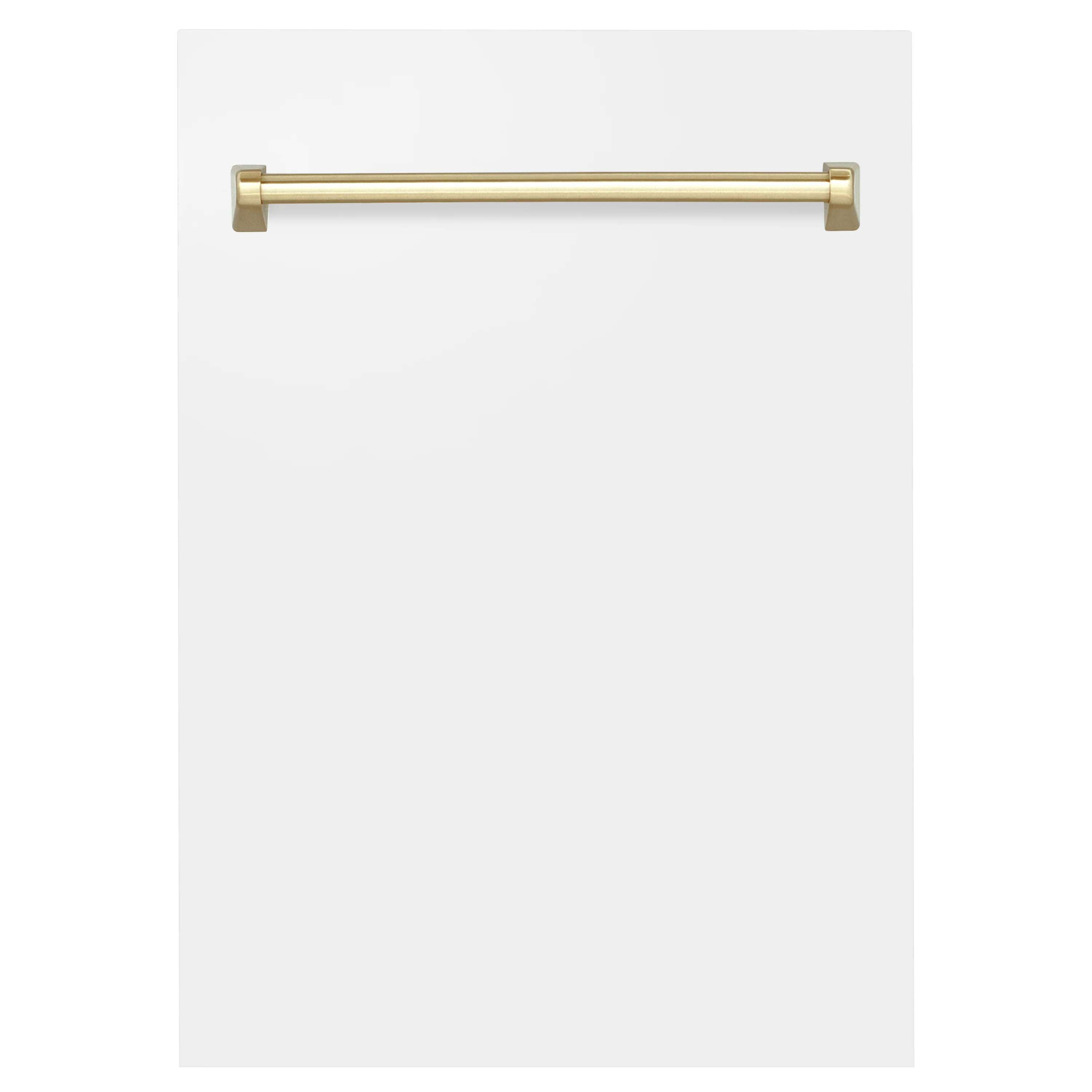ZLINE Autograph Edition 18 in. Tallac Dishwasher Panel in White Matte with Gold Handle (DPVZ-WM-18-G)