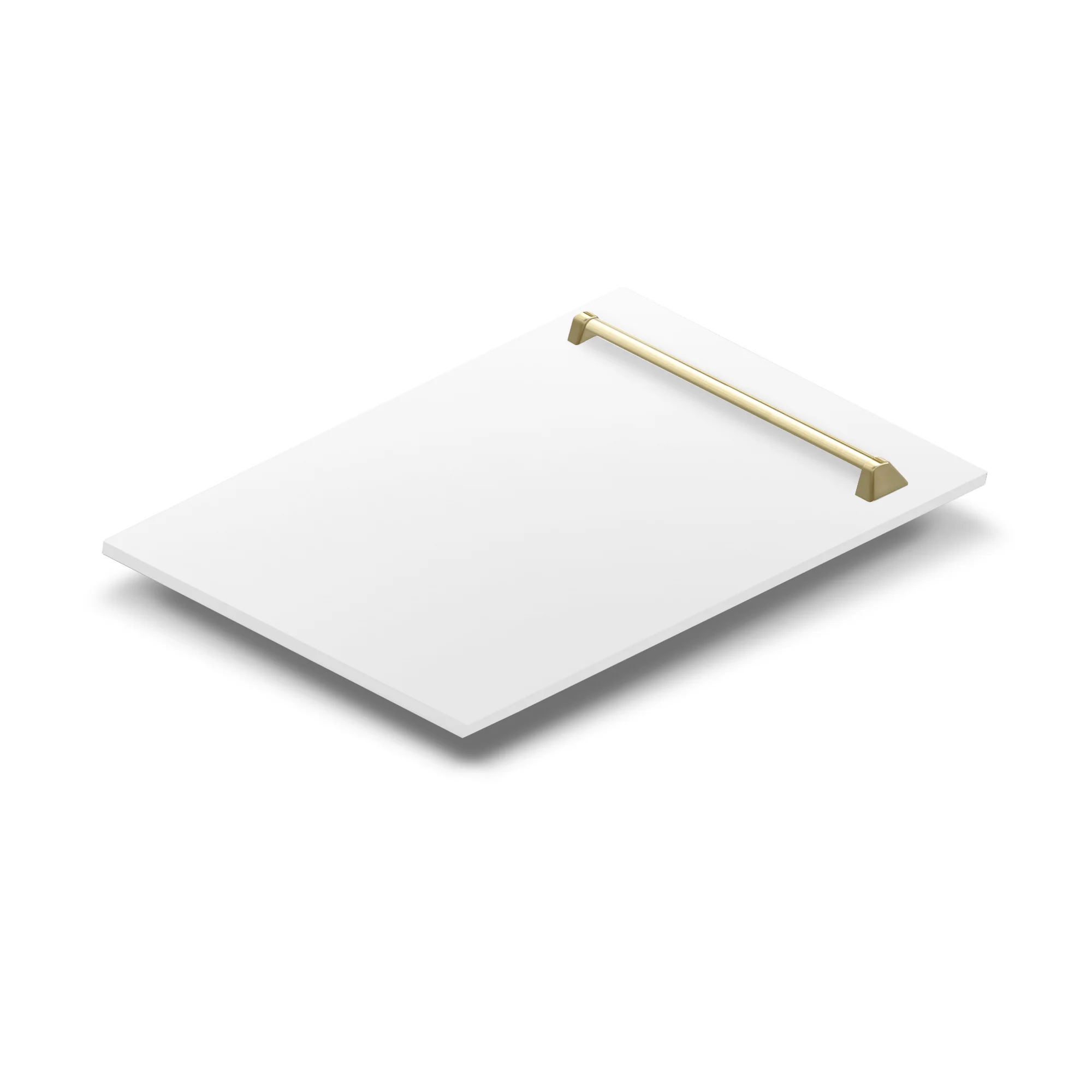 ZLINE Autograph Edition 18 in. Tallac Dishwasher Panel in White Matte with Gold Handle (DPVZ-WM-18-G) - Image 2