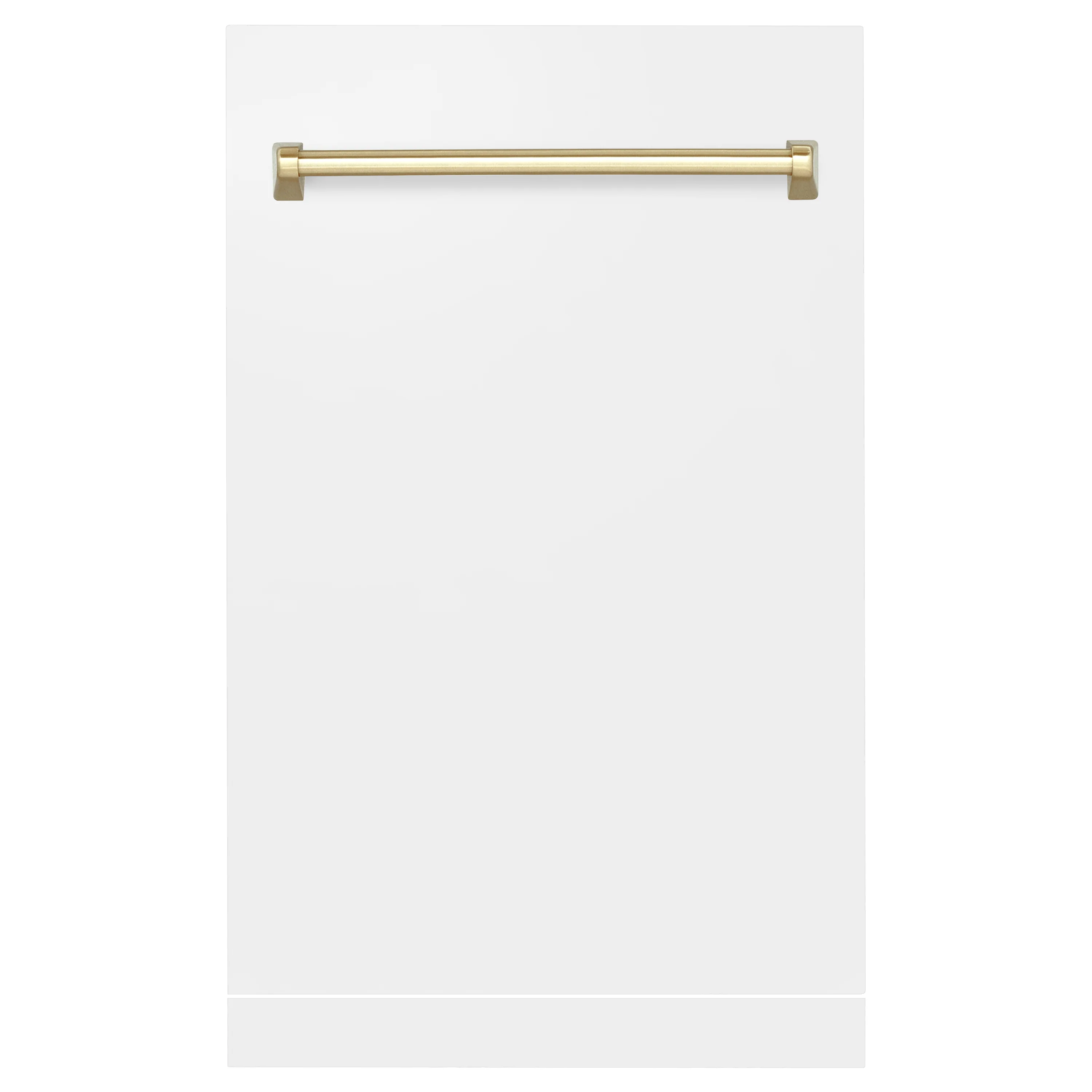 ZLINE Autograph Edition 18 in. Tallac Dishwasher Panel in White Matte with Gold Handle (DPVZ-WM-18-G) - Image 3
