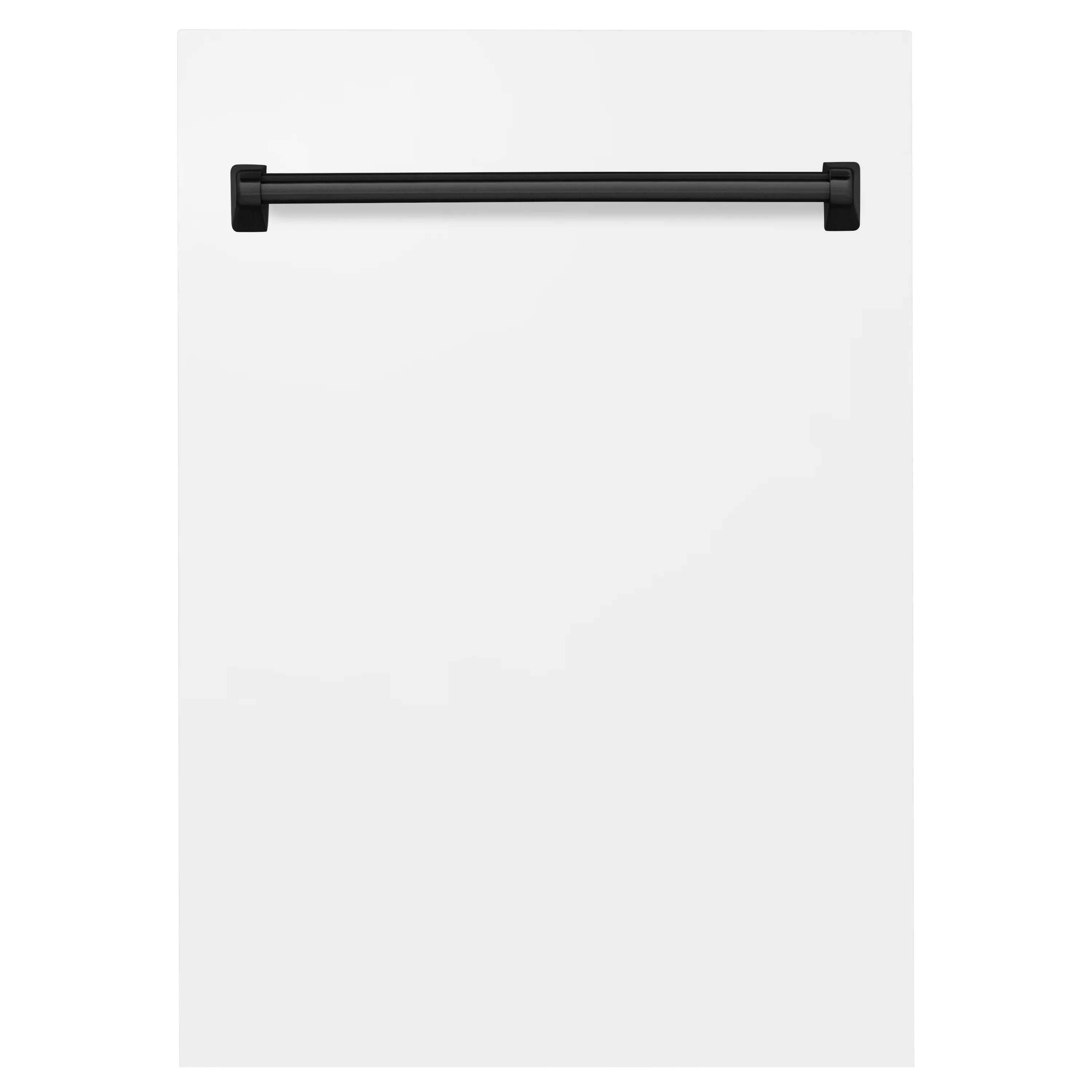 ZLINE Autograph Edition 18 in. Tallac Dishwasher Panel in White Matte with Matte Black Handle (DPVZ-WM-18-MB)
