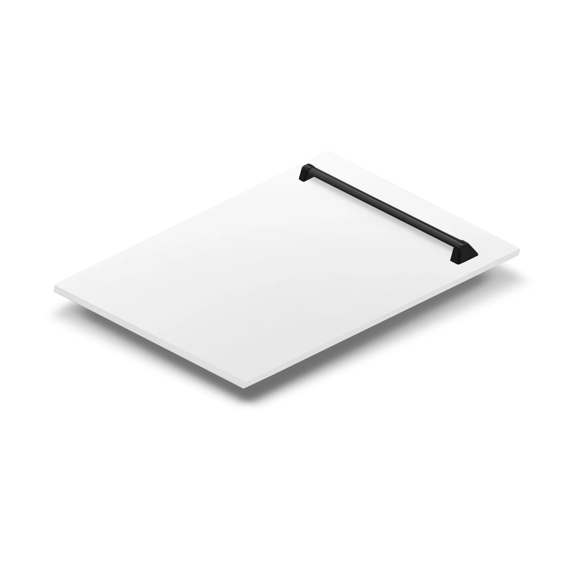 ZLINE Autograph Edition 18 in. Tallac Dishwasher Panel in White Matte with Matte Black Handle (DPVZ-WM-18-MB) - Image 2