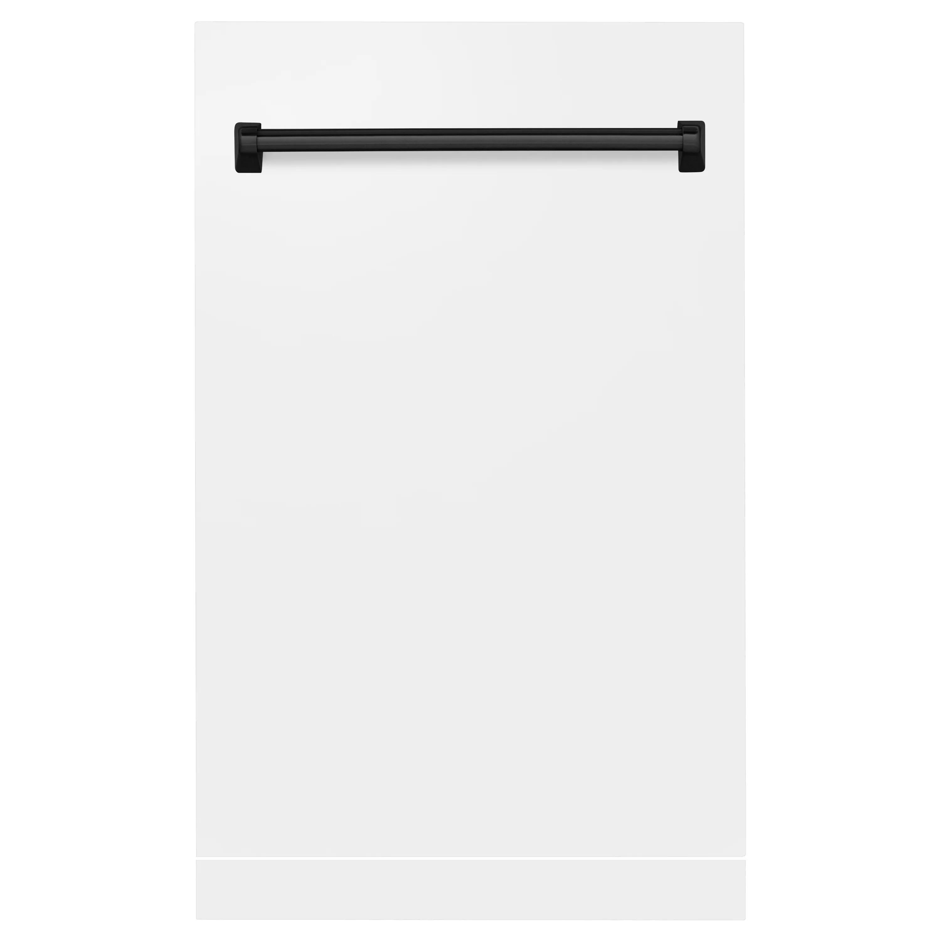 ZLINE Autograph Edition 18 in. Tallac Dishwasher Panel in White Matte with Matte Black Handle (DPVZ-WM-18-MB) - Image 3