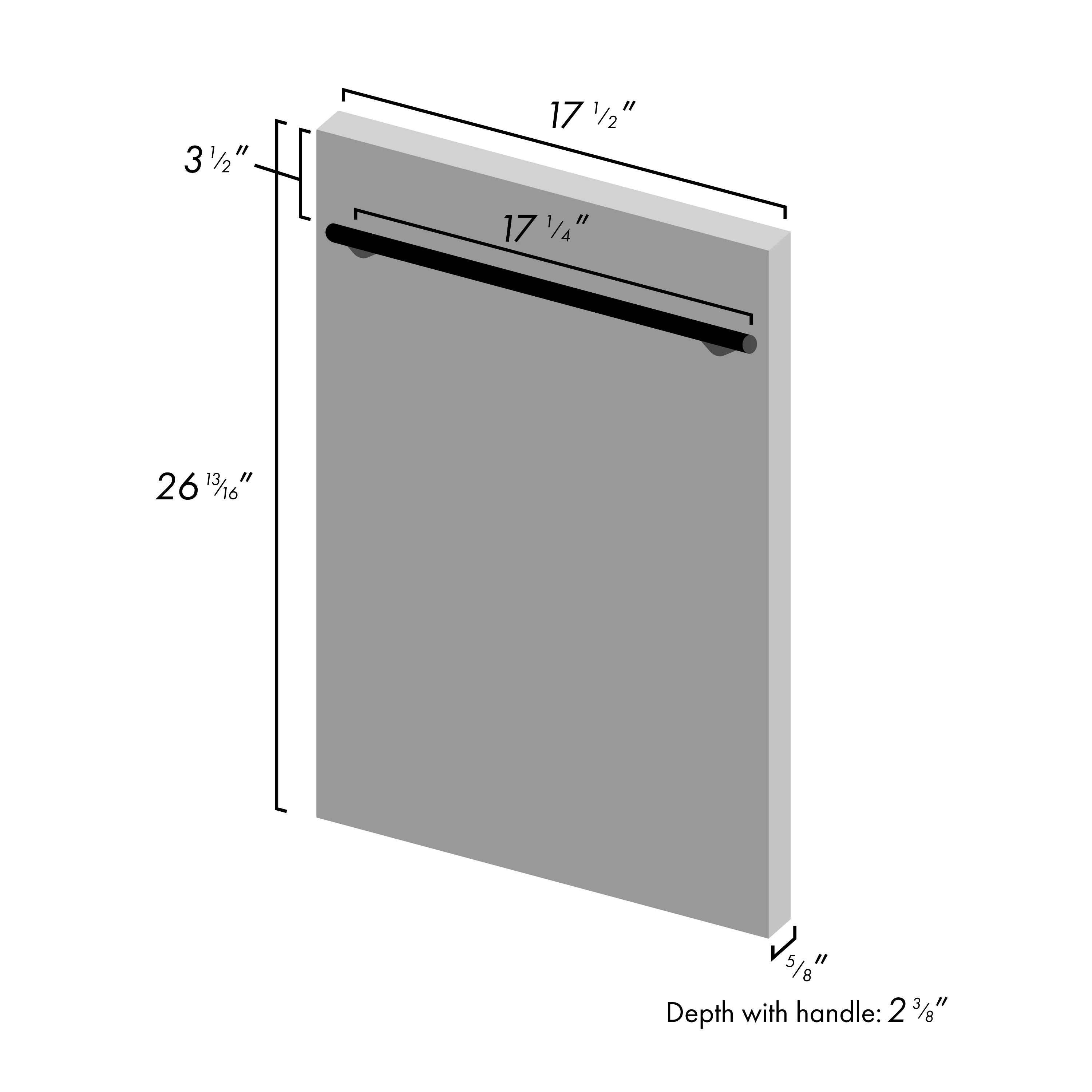 ZLINE 18 in. Dishwasher Panel in Blue Matte with Modern Handle (DP-BM-H-18) - Image 3