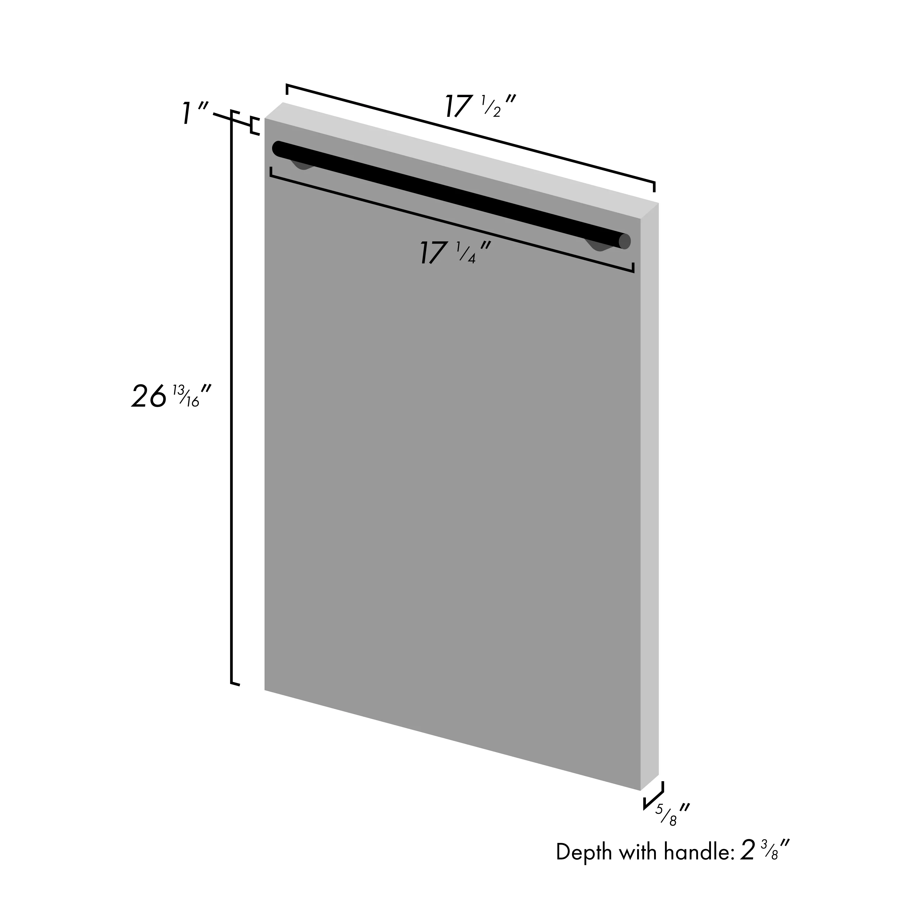 ZLINE 18 in. Dishwasher Panel in Unfinished Wood with Modern Handle (DP-UF-18) - Image 6