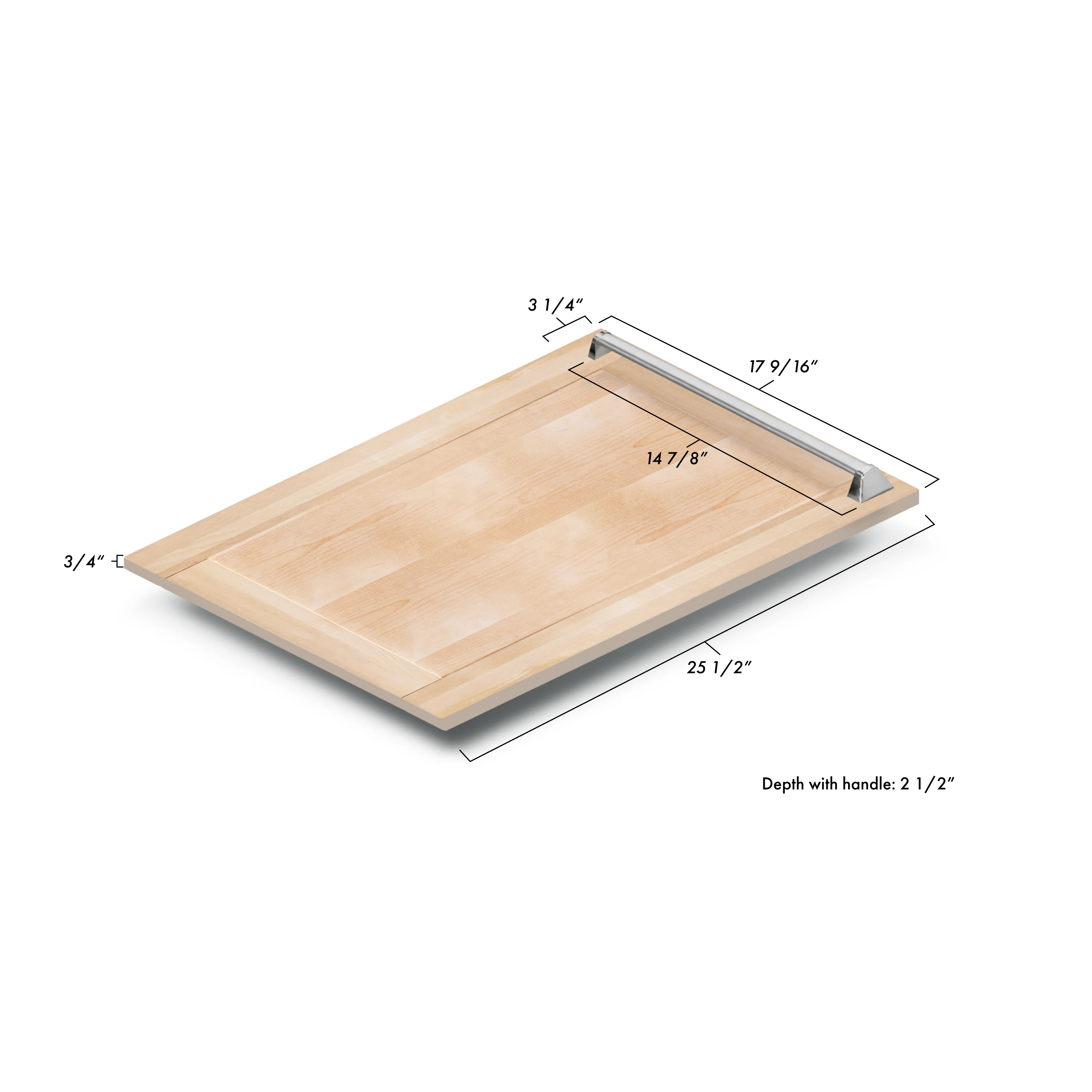 ZLINE 18 in. Tallac Dishwasher Panel in Unfinished Wood with Traditional Handle (DPV-UF-18) - Image 6