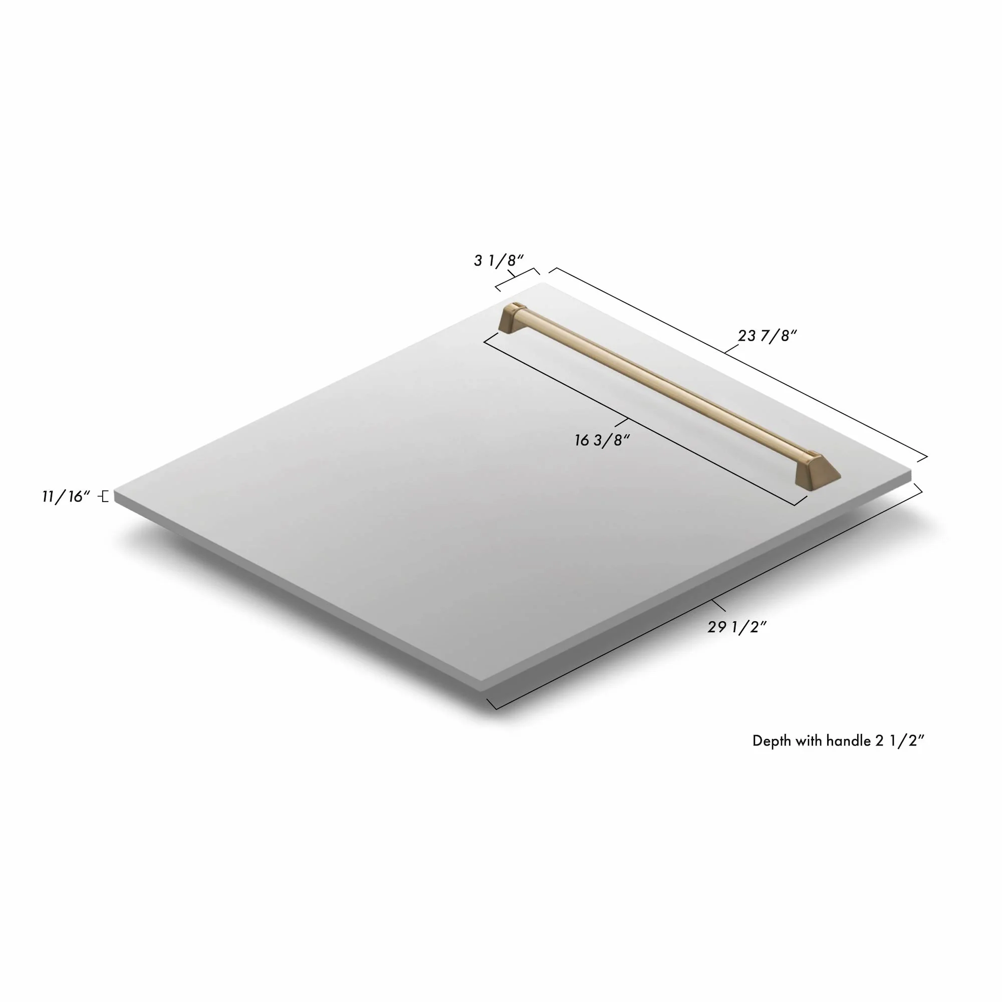 ZLINE Autograph Edition 24 in. Monument Dishwasher Panel in Stainless Steel with Champagne Bronze Handle (DPMTZ-304-24-CB) - Image 4