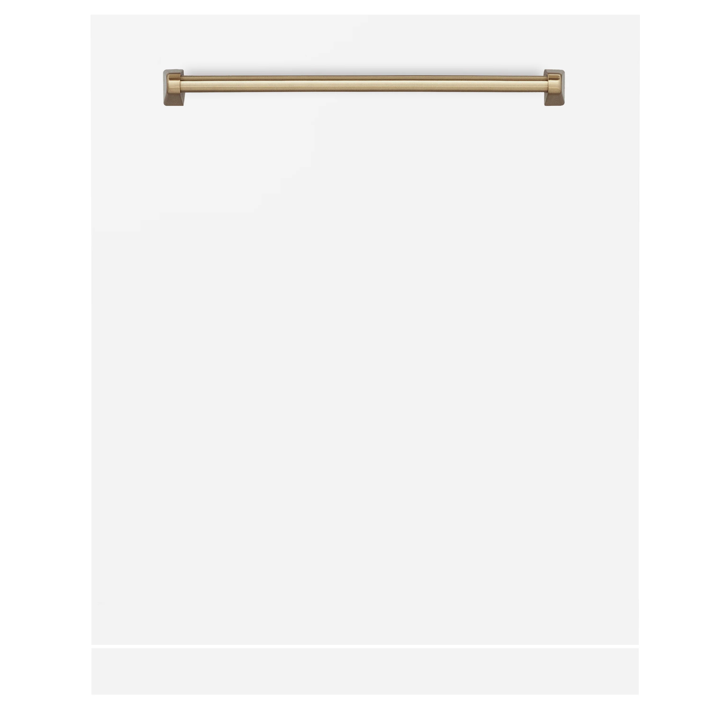 ZLINE Autograph Edition 24 in. Monument Dishwasher Panel in White Matte with Champagne Bronze Handle (DPMTZ-WM-24-CB) - Image 3