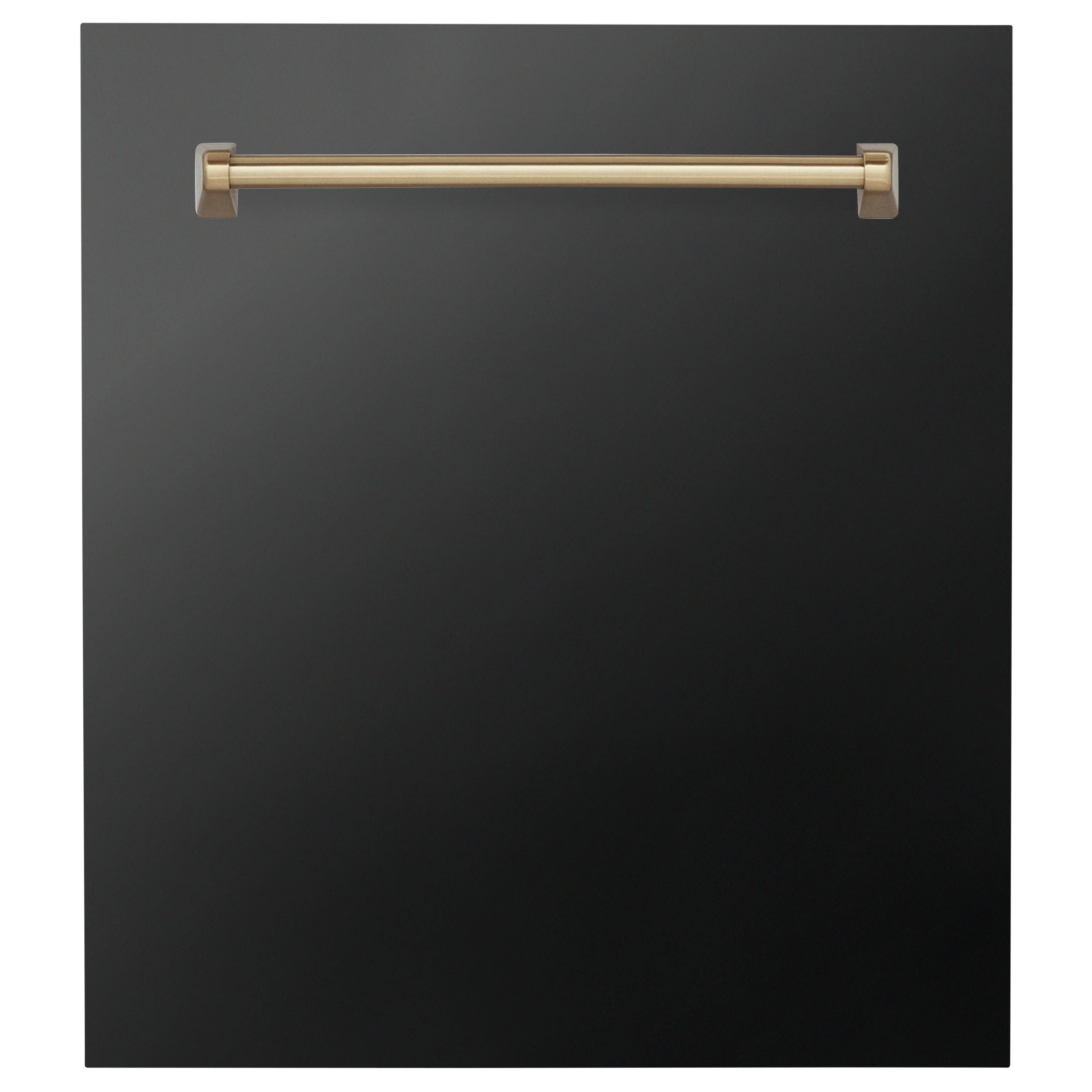 ZLINE Autograph Edition 24 in. Tallac Dishwasher Panel in Black Stainless Steel with Champagne Bronze Handle (DPVZ-BS-24-CB)