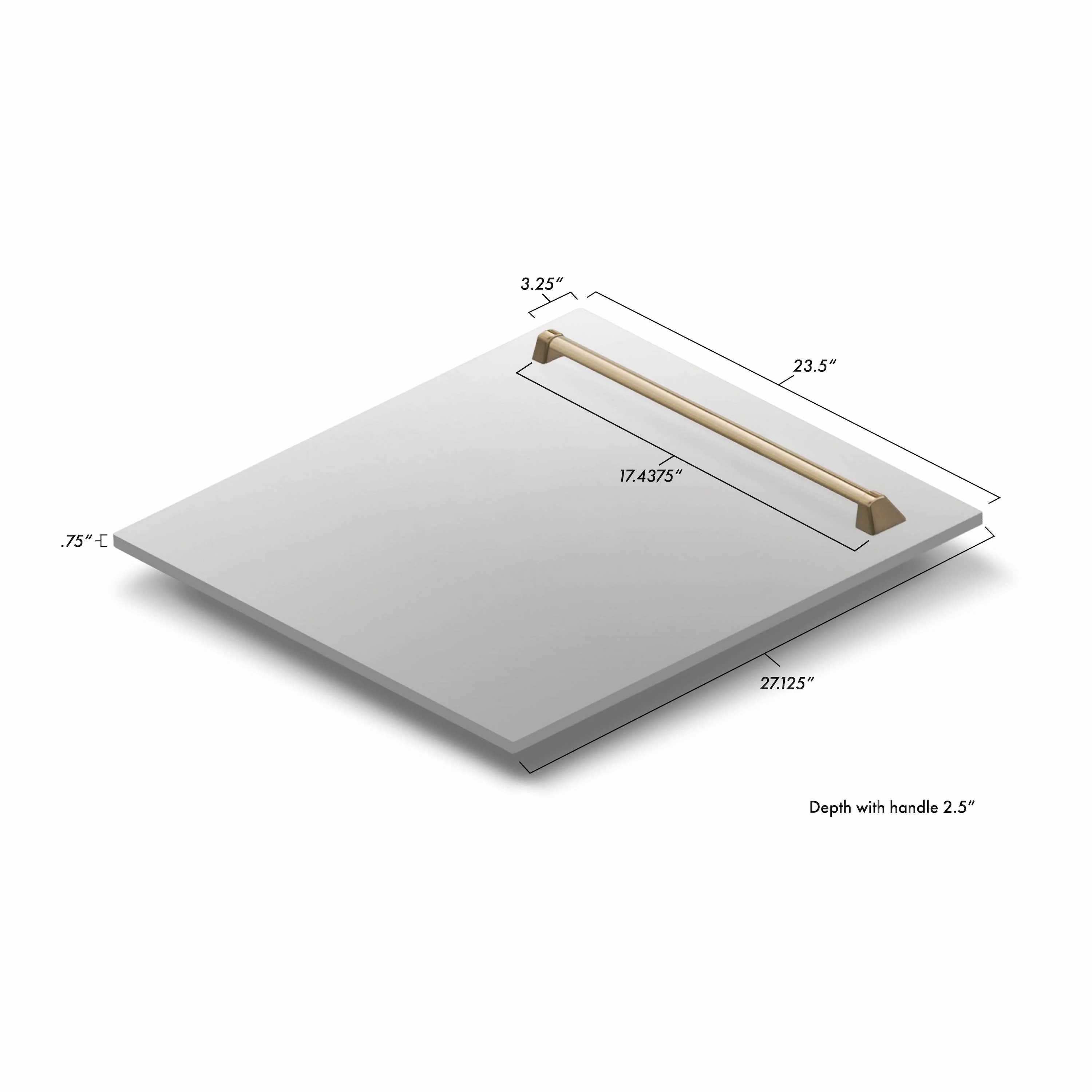 ZLINE Autograph Edition 24 in. Tallac Dishwasher Panel in Stainless Steel with Champagne Bronze Handle (DPVZ-304-24-CB) - Image 4