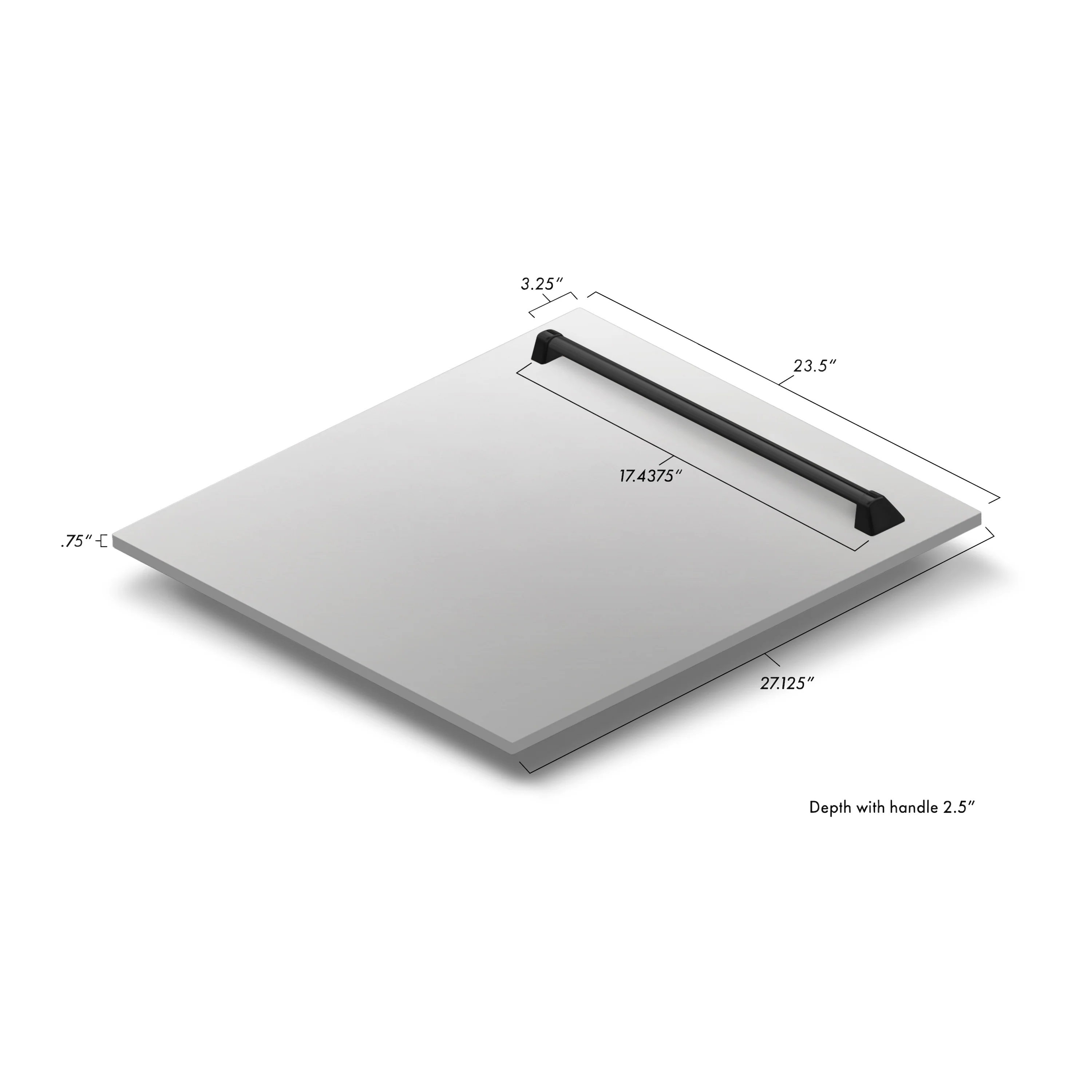ZLINE Autograph Edition 24 in. Tallac Dishwasher Panel in Stainless Steel with Matte Black Handle (DPVZ-304-24-MB) - Image 4