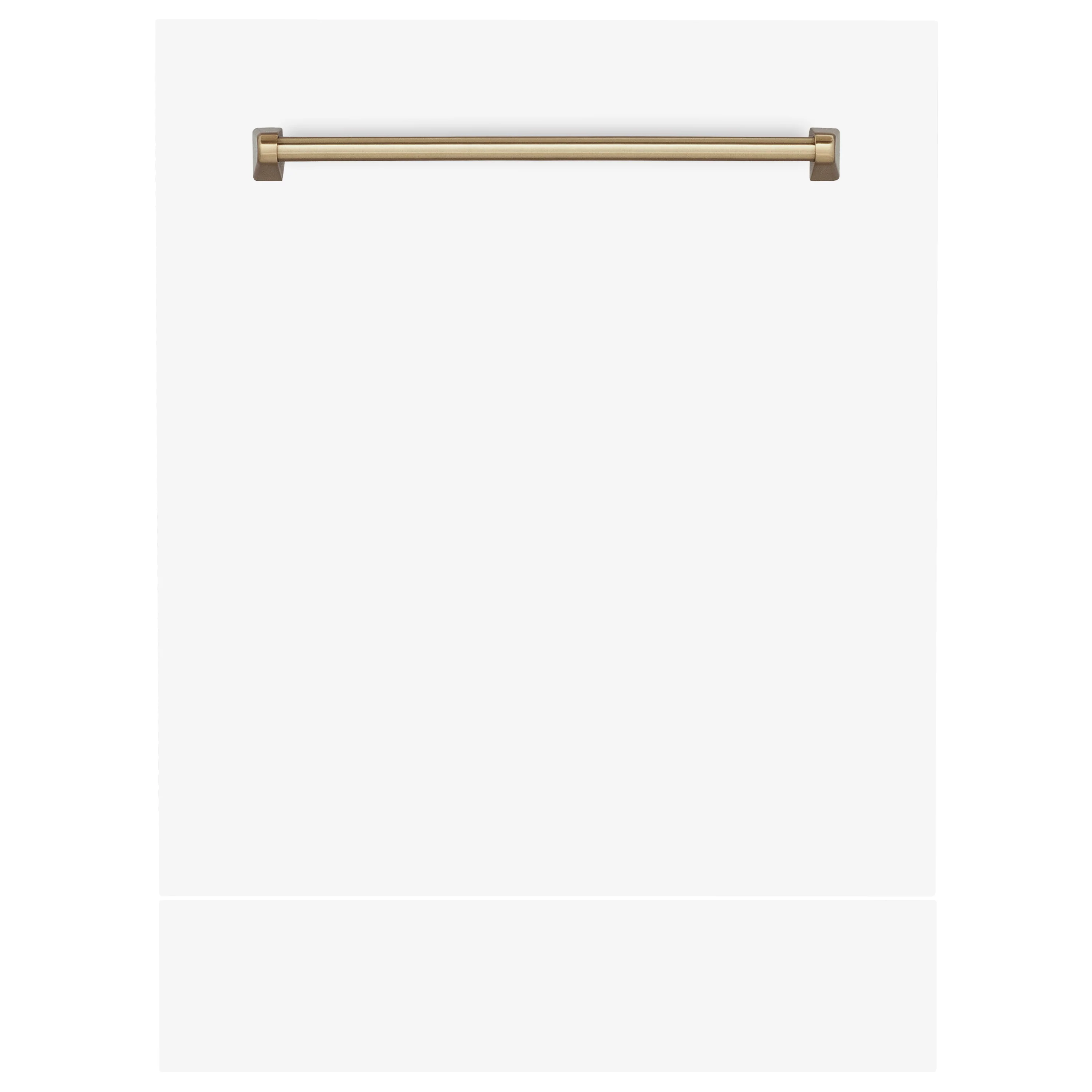 ZLINE Autograph Edition 24 in. Tallac Dishwasher Panel in White Matte with Champagne Bronze Handle (DPVZ-304-24-WM) - Image 3