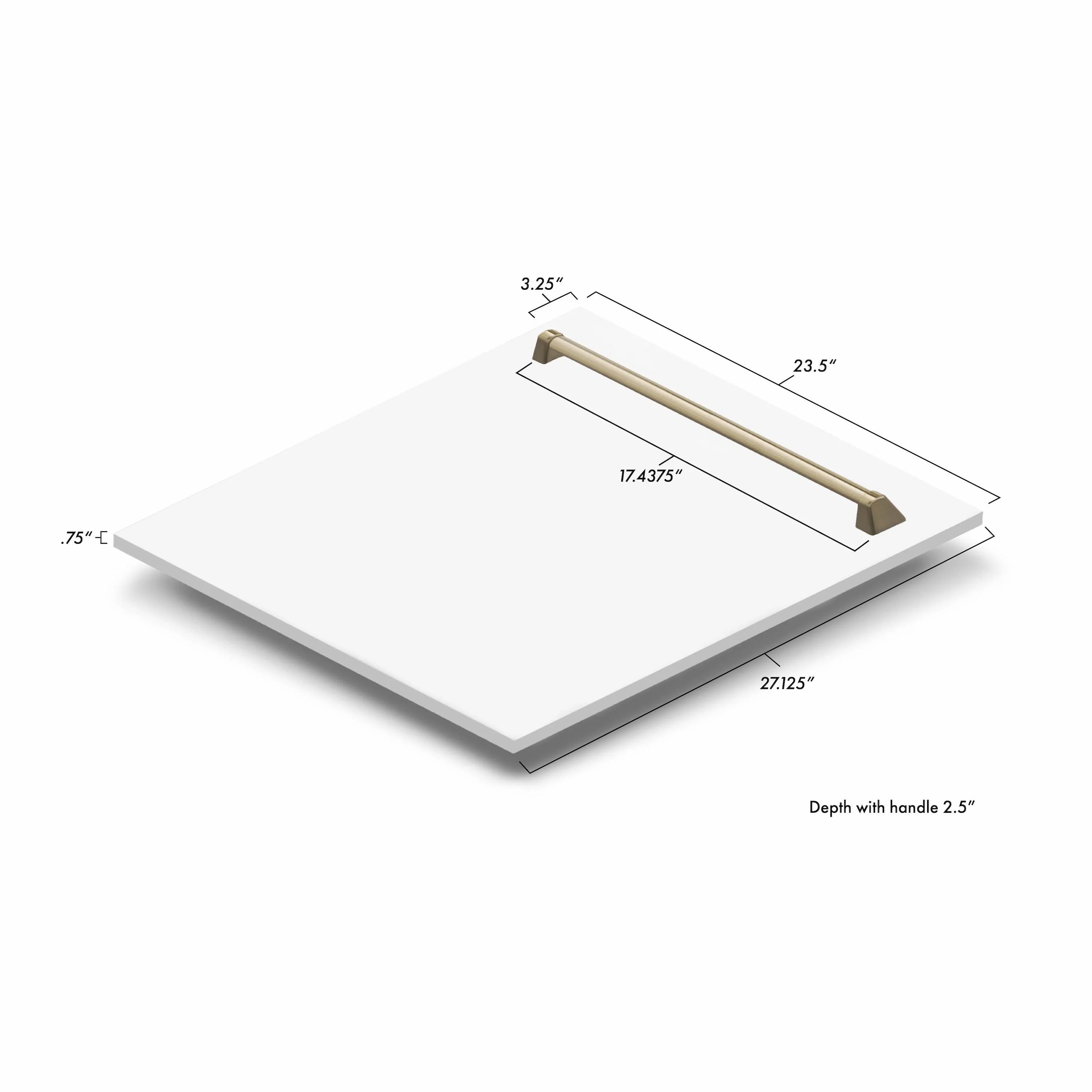 ZLINE Autograph Edition 24 in. Tallac Dishwasher Panel in White Matte with Champagne Bronze Handle (DPVZ-304-24-WM) - Image 5