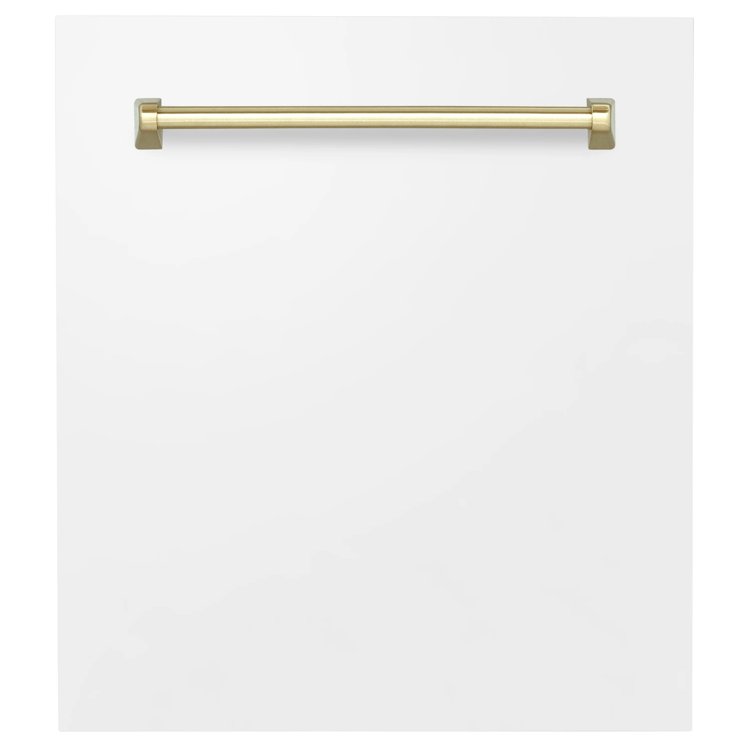 ZLINE Autograph Edition 24 in. Tallac Dishwasher Panel in White Matte with Gold Handle (DPVZ-WM-24-G)