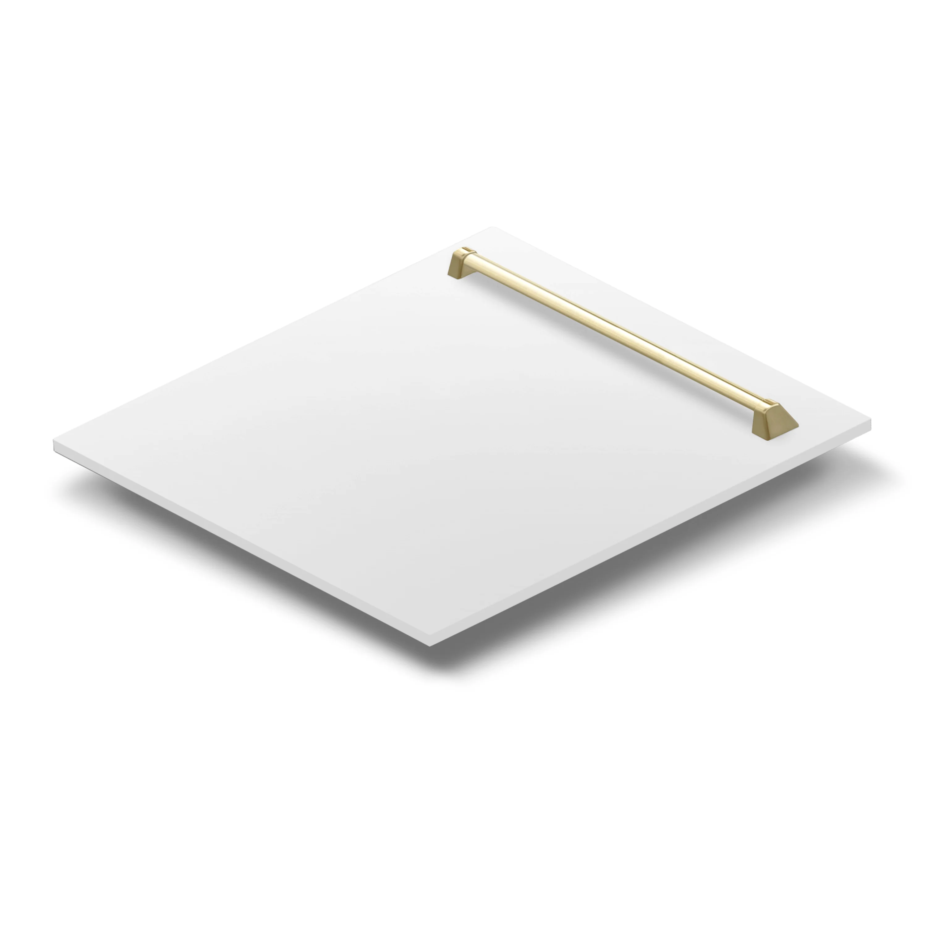 ZLINE Autograph Edition 24 in. Tallac Dishwasher Panel in White Matte with Gold Handle (DPVZ-WM-24-G) - Image 2