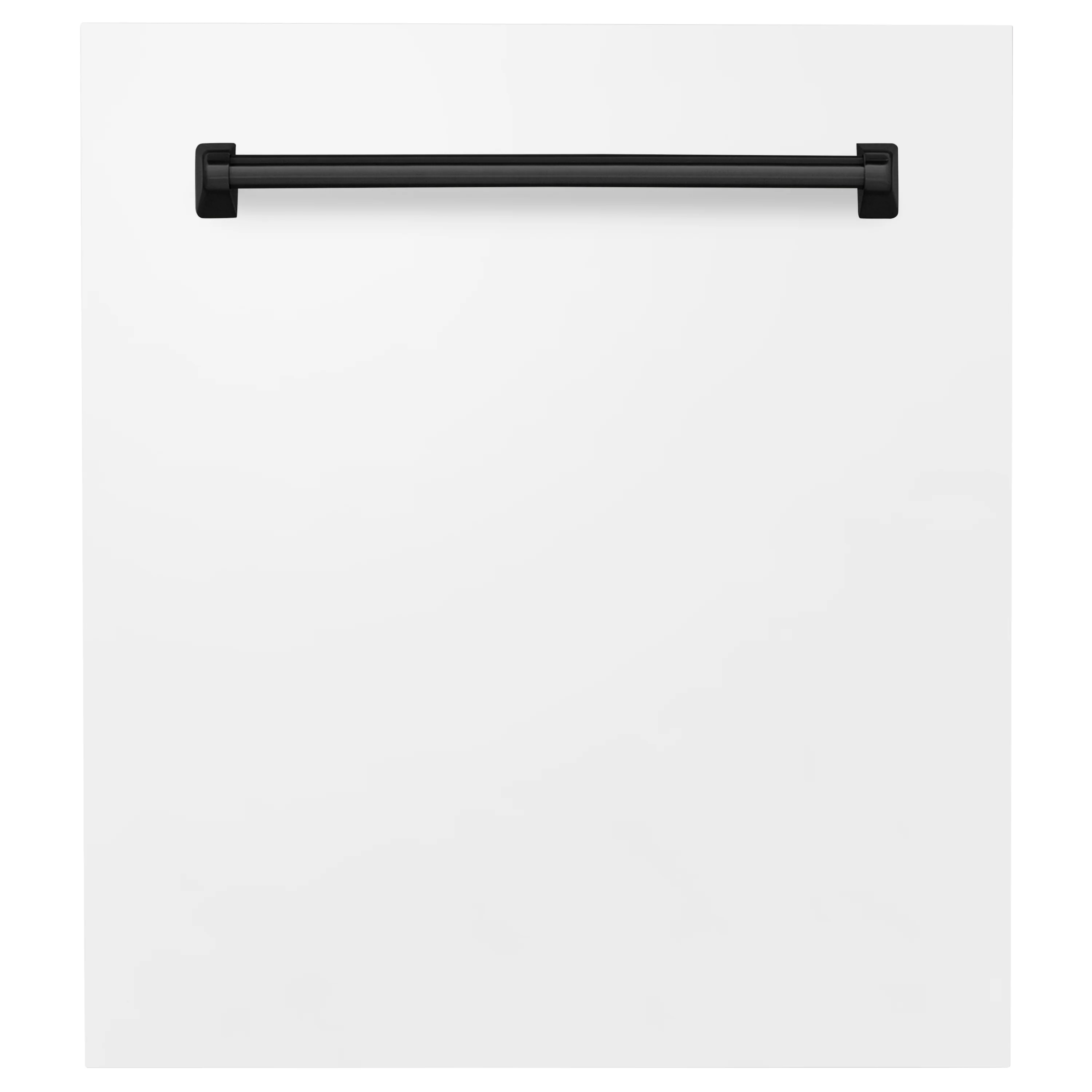 ZLINE Autograph Edition 24 in. Tallac Dishwasher Panel in White Matte with Matte Black Handle (DPVZ-WM-24-MB)