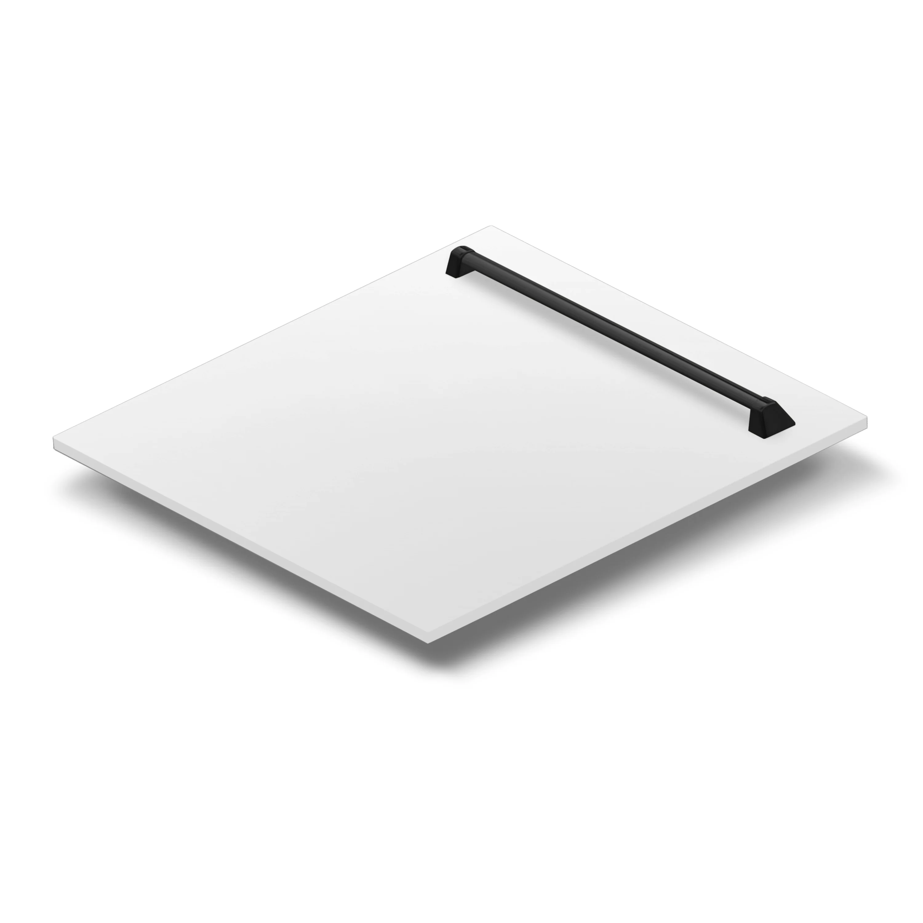 ZLINE Autograph Edition 24 in. Tallac Dishwasher Panel in White Matte with Matte Black Handle (DPVZ-WM-24-MB) - Image 2