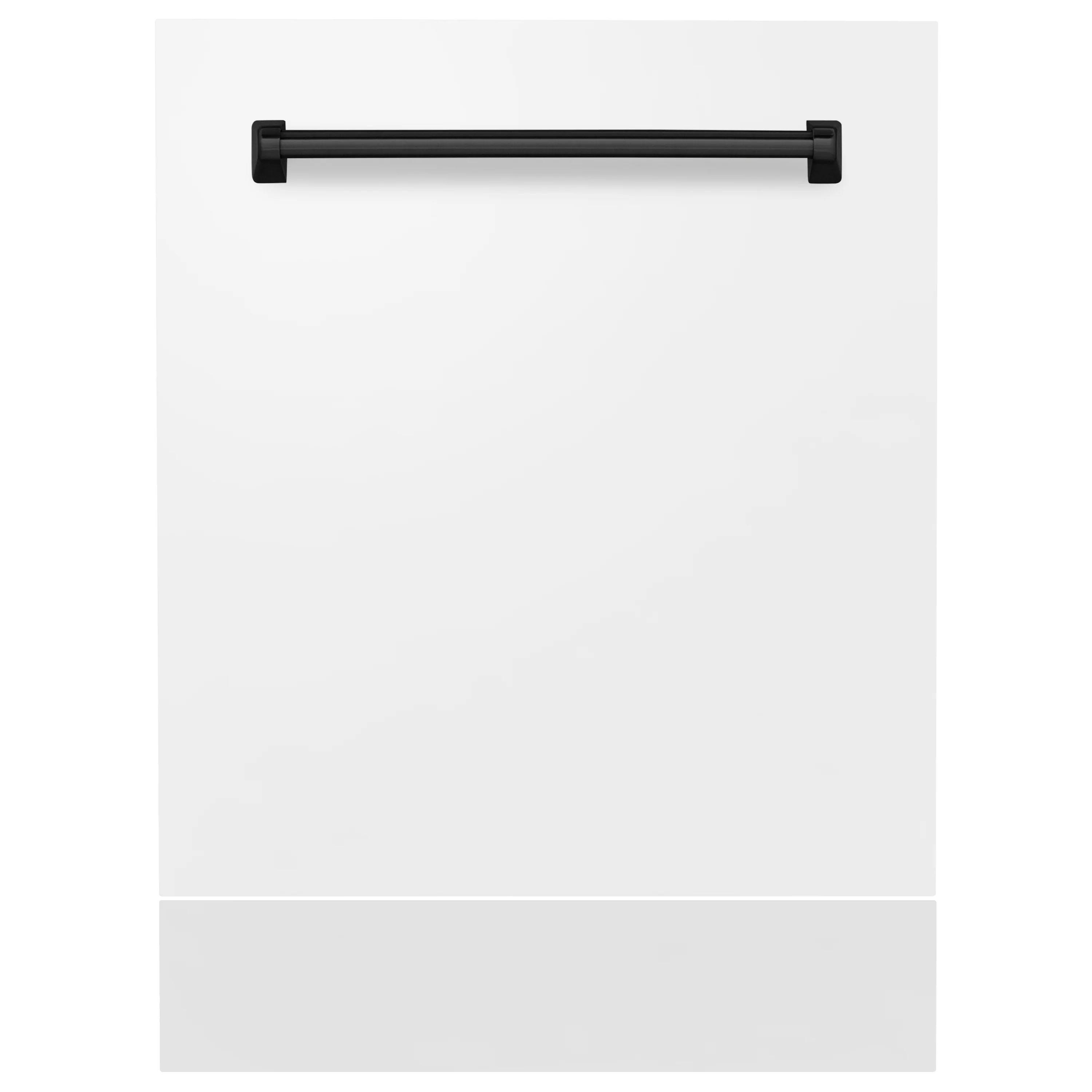 ZLINE Autograph Edition 24 in. Tallac Dishwasher Panel in White Matte with Matte Black Handle (DPVZ-WM-24-MB) - Image 3