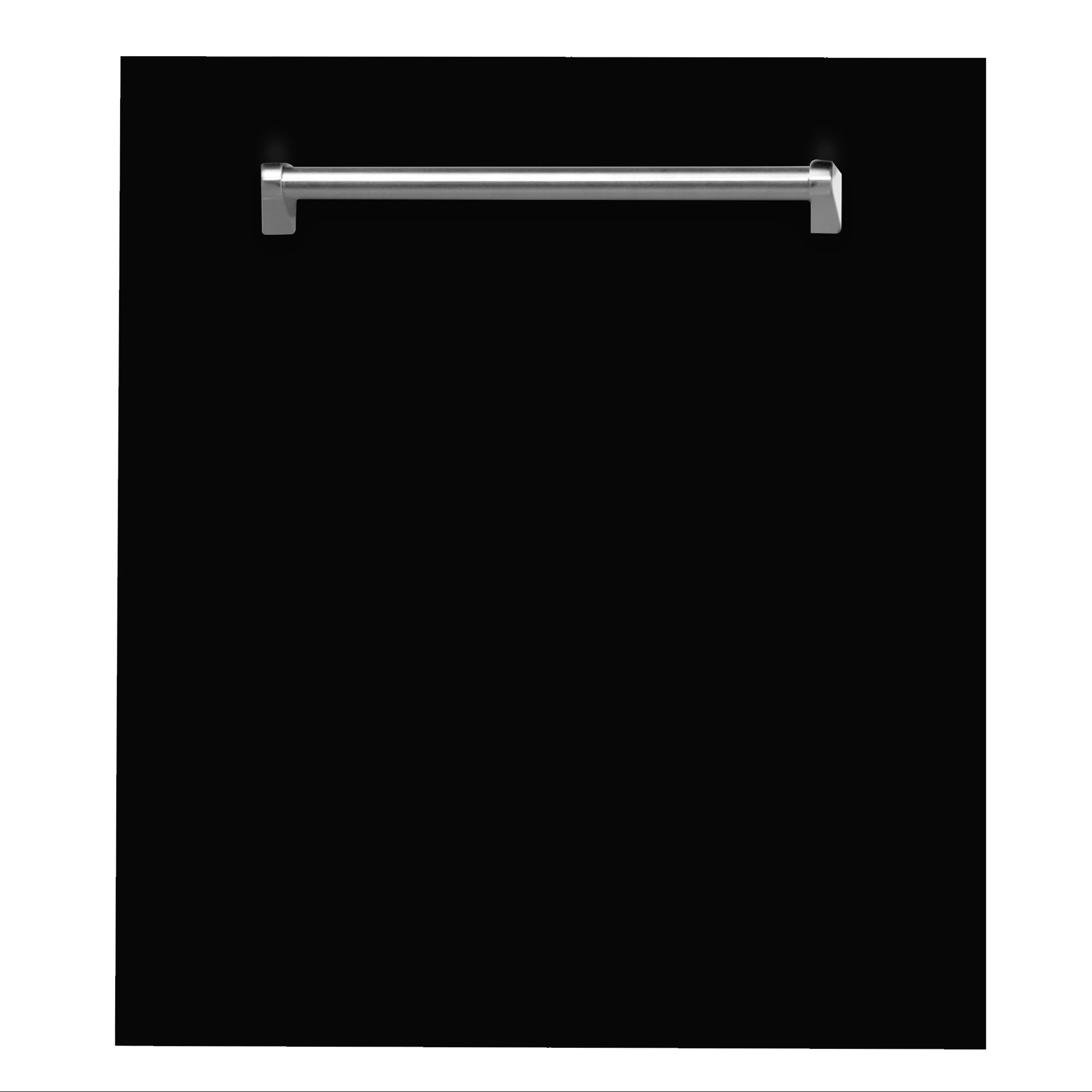 ZLINE 24 in. Dishwasher Panel in Black Matte with Traditional Handle (DP-BLM-24)