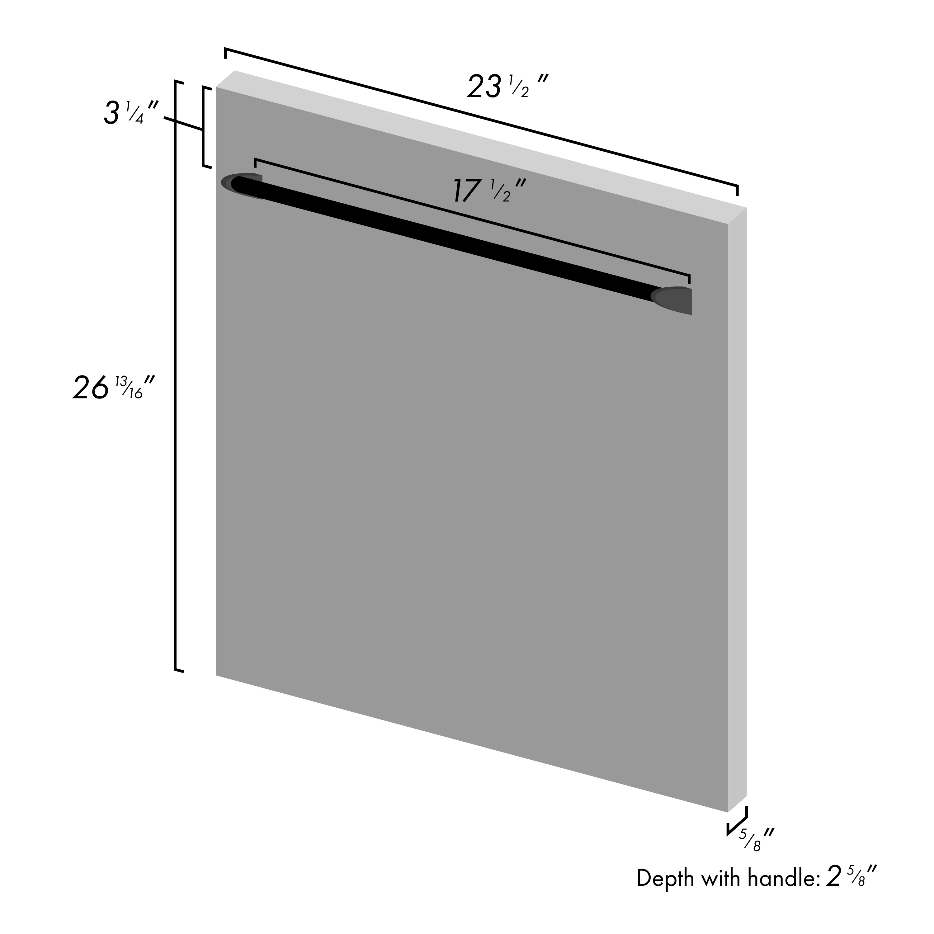 ZLINE 24 in. Dishwasher Panel in Copper with Traditional Handle (DP-C-H-24) - Image 3