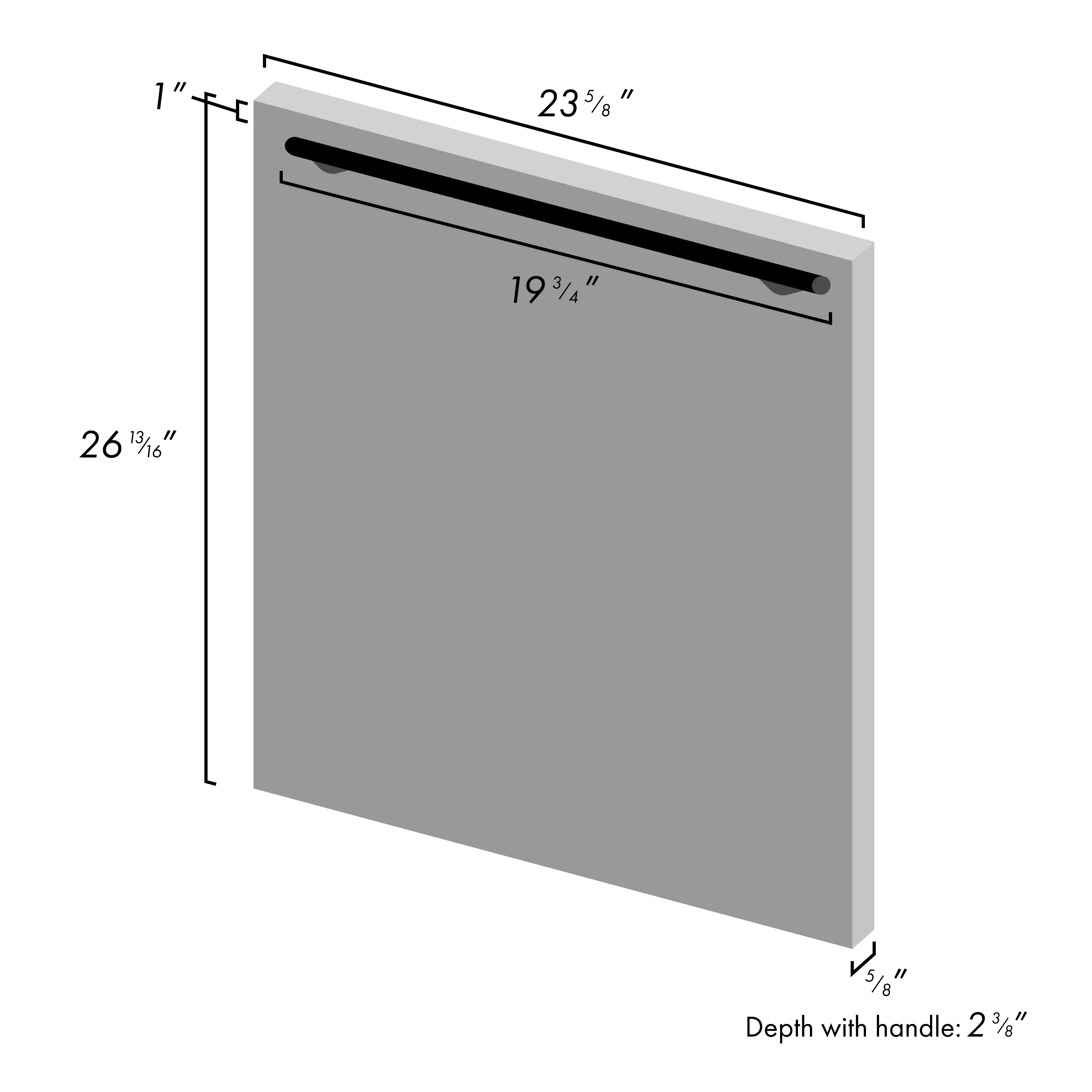 ZLINE 24 in. Dishwasher Panel in Unfinished Wood with Modern Handle (DP-UF-24) - Image 6