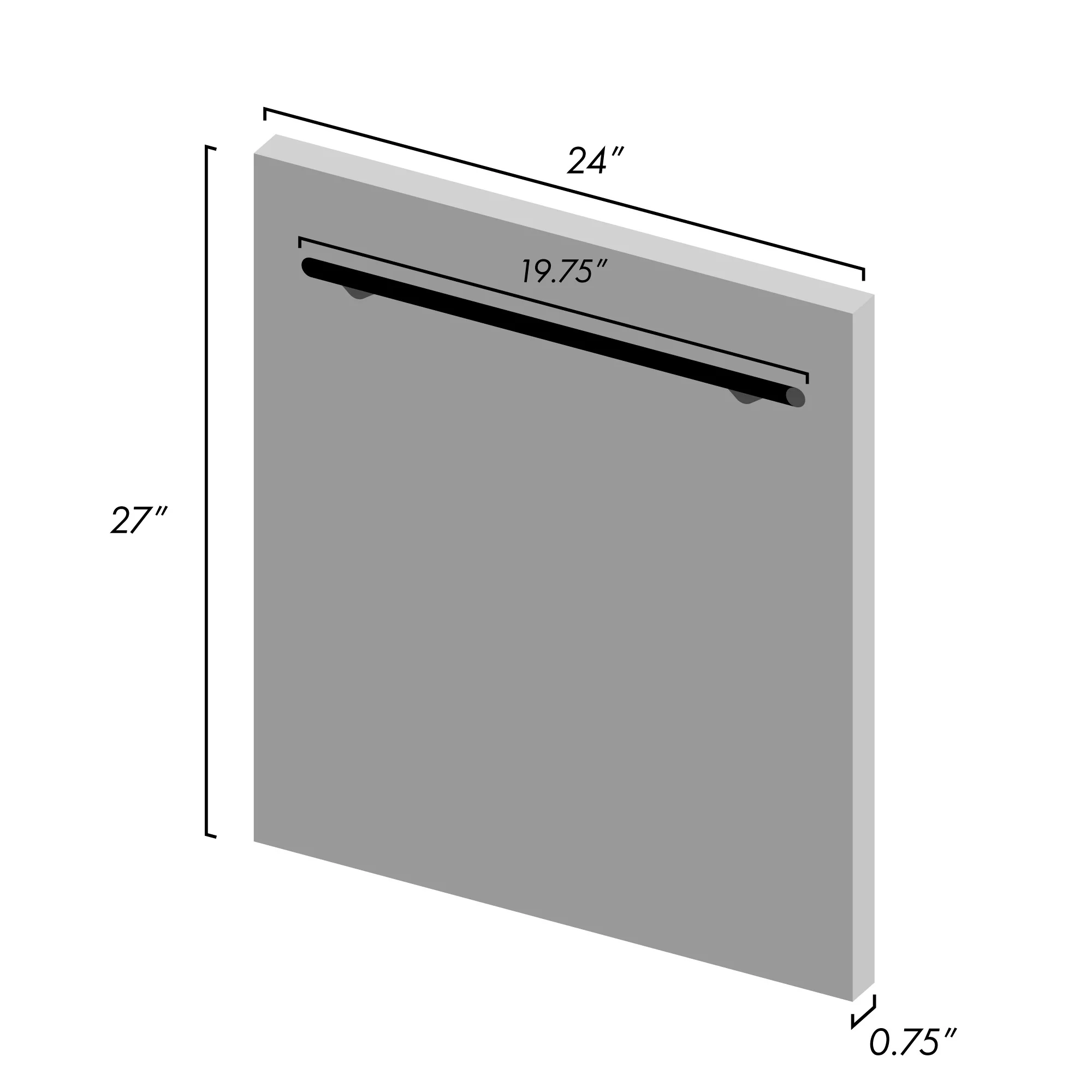 ZLINE 24 in. Dishwasher Panel in Unfinished Wood with Traditional Handle (DP-UF-H-24) - Image 4