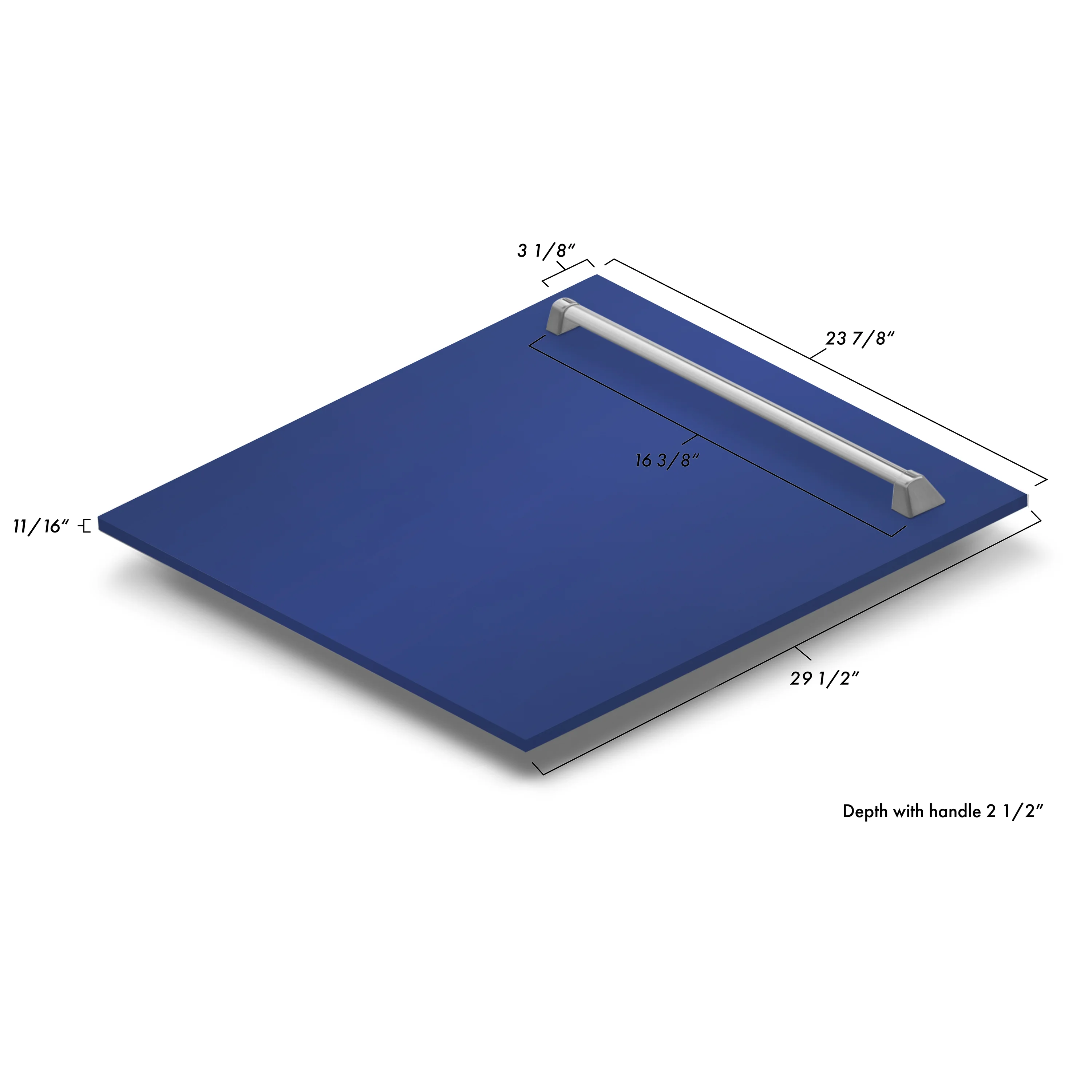 ZLINE 24 in. Monument Dishwasher Panel in Blue Matte with Traditional Handle (DPMT-BM-24) - Image 5