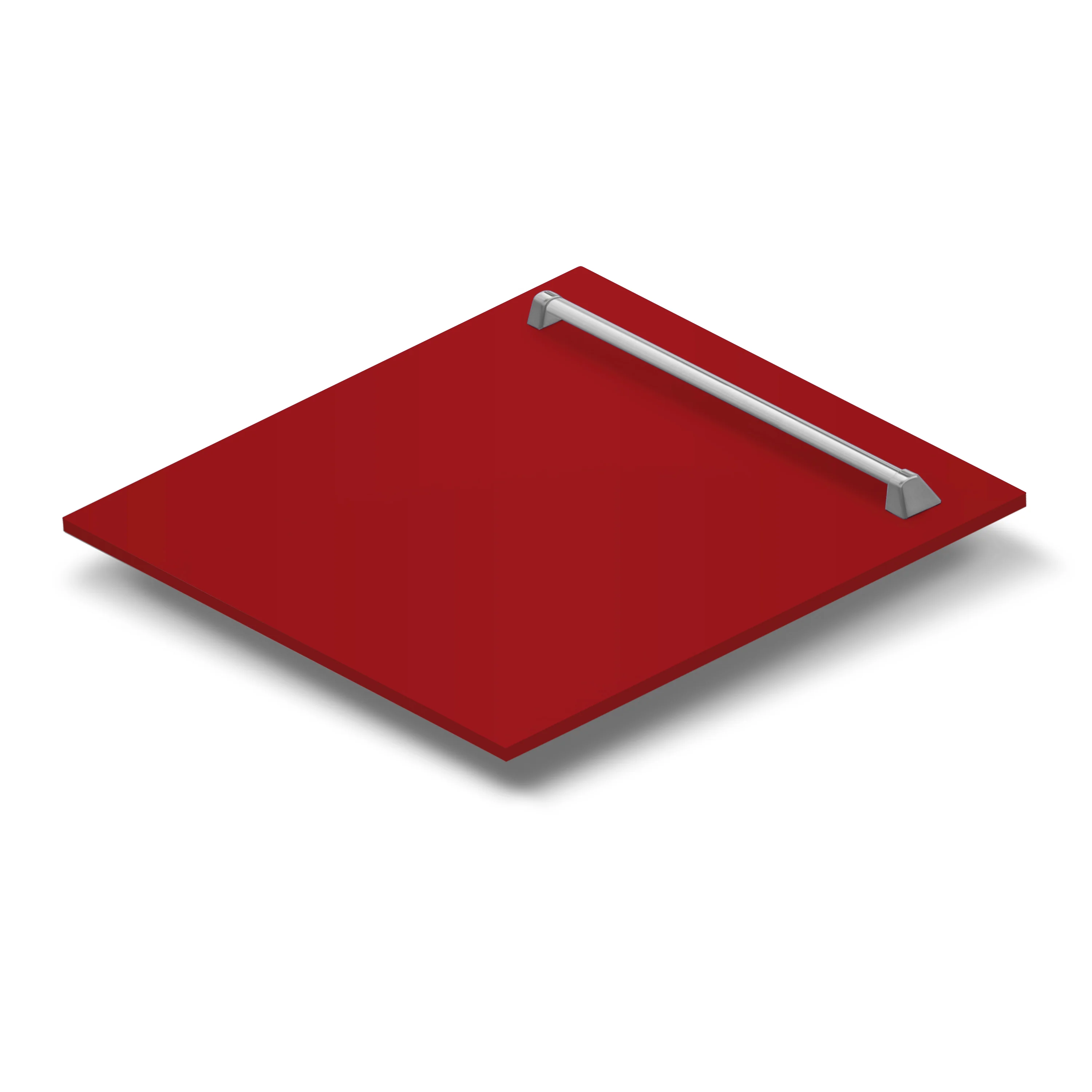 ZLINE 24 in. Monument Dishwasher Panel in Red Gloss with Traditional Handle (DPMT-RG-24) - Image 2