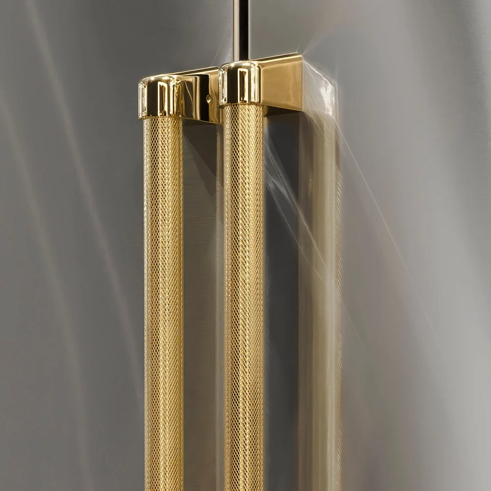 ZLINE Autograph Edition 36 in. Freestanding French Door Refrigerator Helix Handles (Set of 4) in Polished Gold (RFMHZ-36-K-G) - Image 2